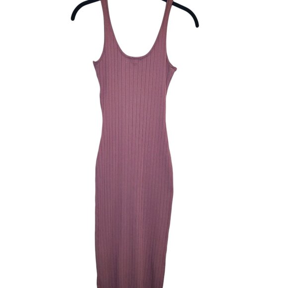 Women's NWT Spring Summer Pink Mauve Ribbed Tank Sweater Dress Sz Medium - Picture 3 of 7